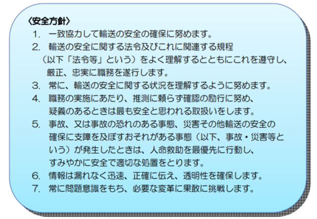 ７つの安全方針